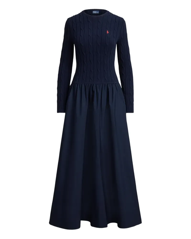 Ralph Lauren Maxikleid mit Zopfmuster - Blau Blau