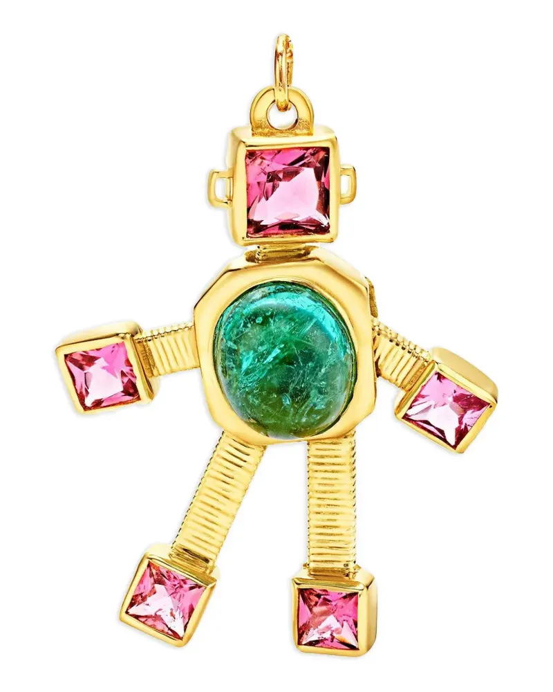 Vans paraiba tourmaline rubellite robot Pendant - Gold Gold