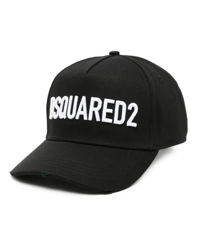 Dsquared2 Baseballkappe im Distressed-Look - Schwarz Schwarz