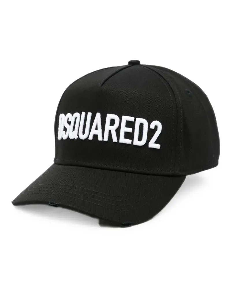 Dsquared2 Baseballkappe im Distressed-Look - Schwarz Schwarz