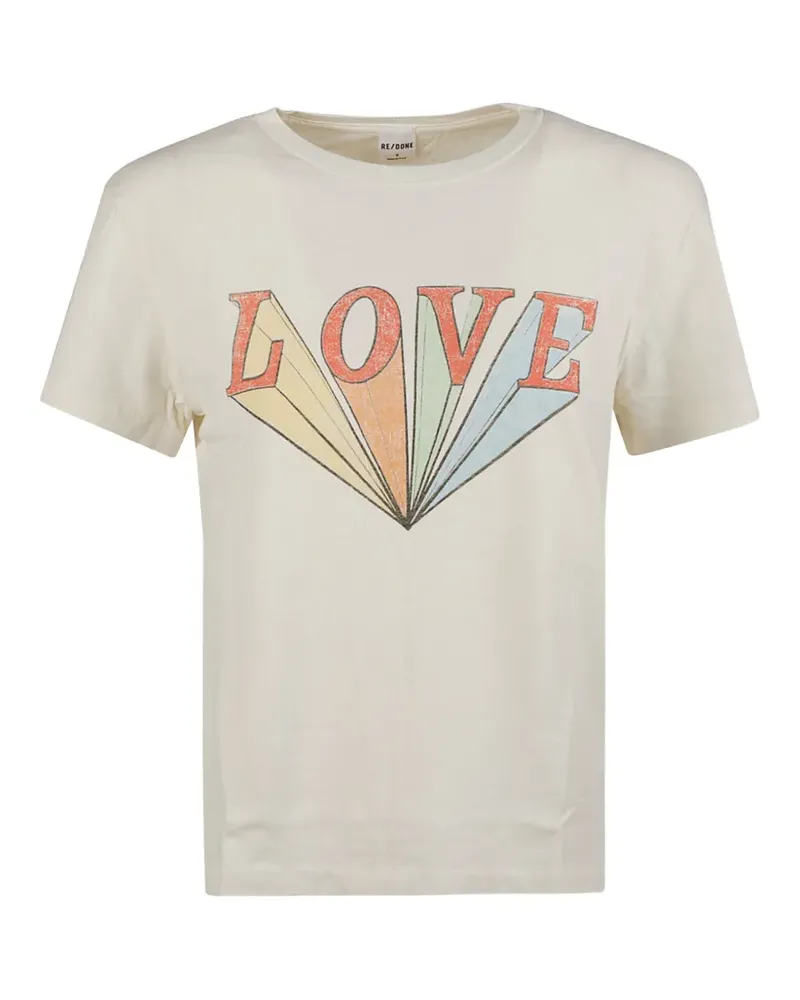 RE/DONE T-Shirt mit grafischem Print - Weiß Weiß