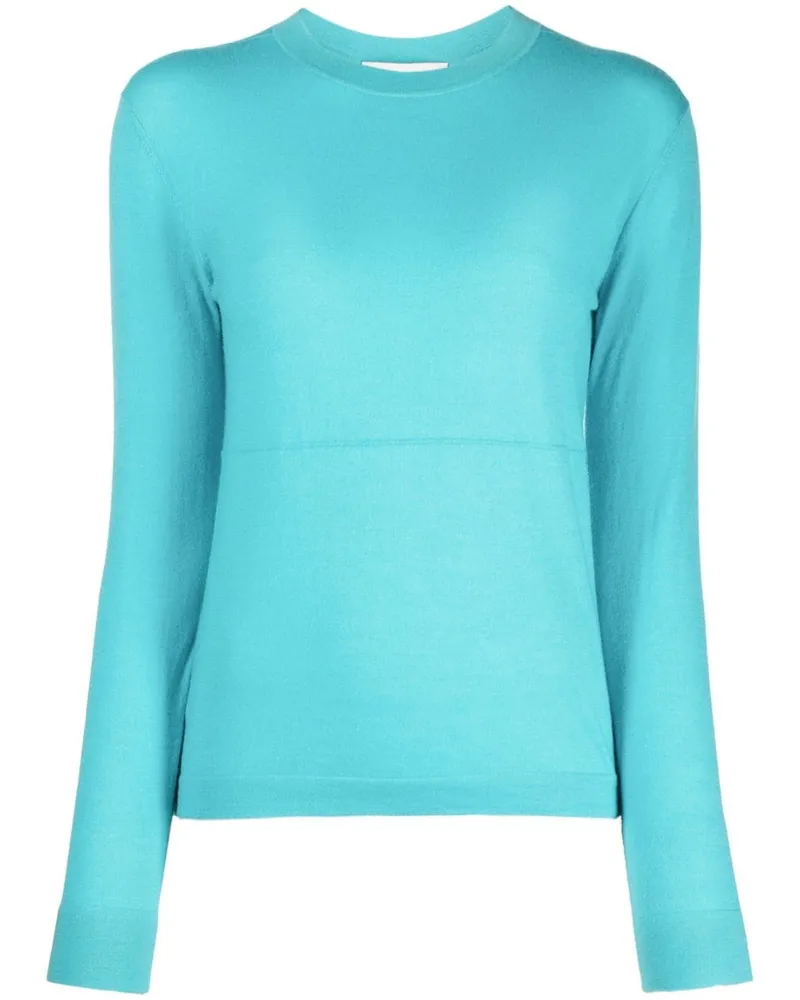 Lisa Yang Kaschmirpullover mit Rundhalsausschnitt Blau