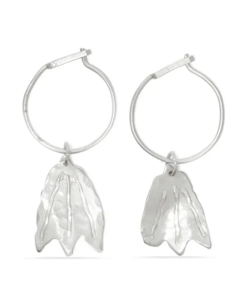 Jil Sander Hängeohrringe mit Blumen - Silber Silber