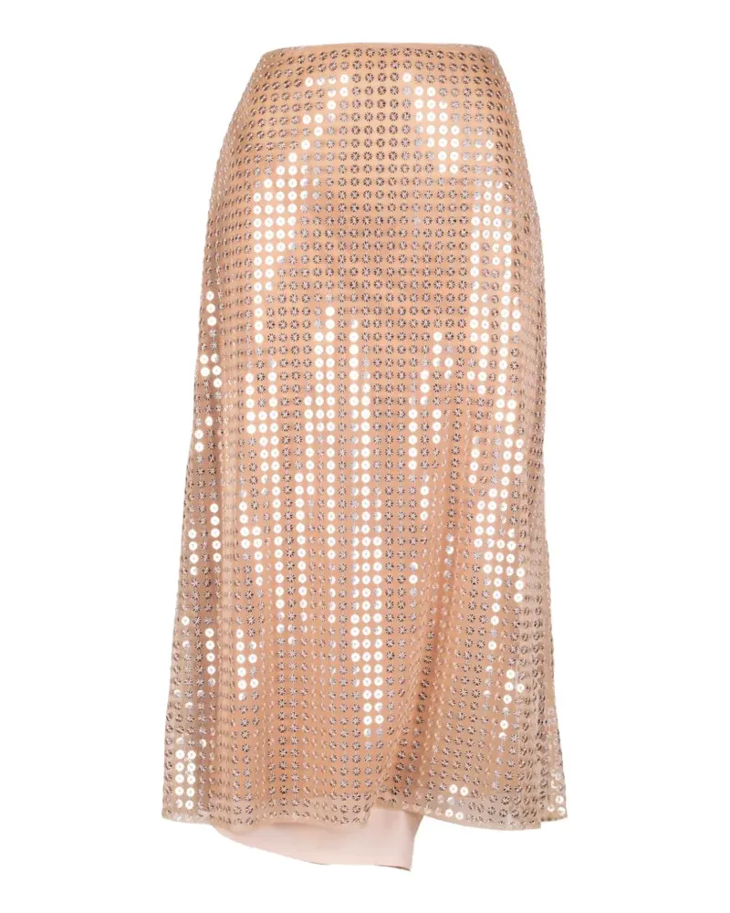 Fabiana Filippi Asymmetrischer Rock mit Pailletten - Nude Nude