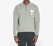 Ami de Coeur Intarsien-Poloshirt - Grau