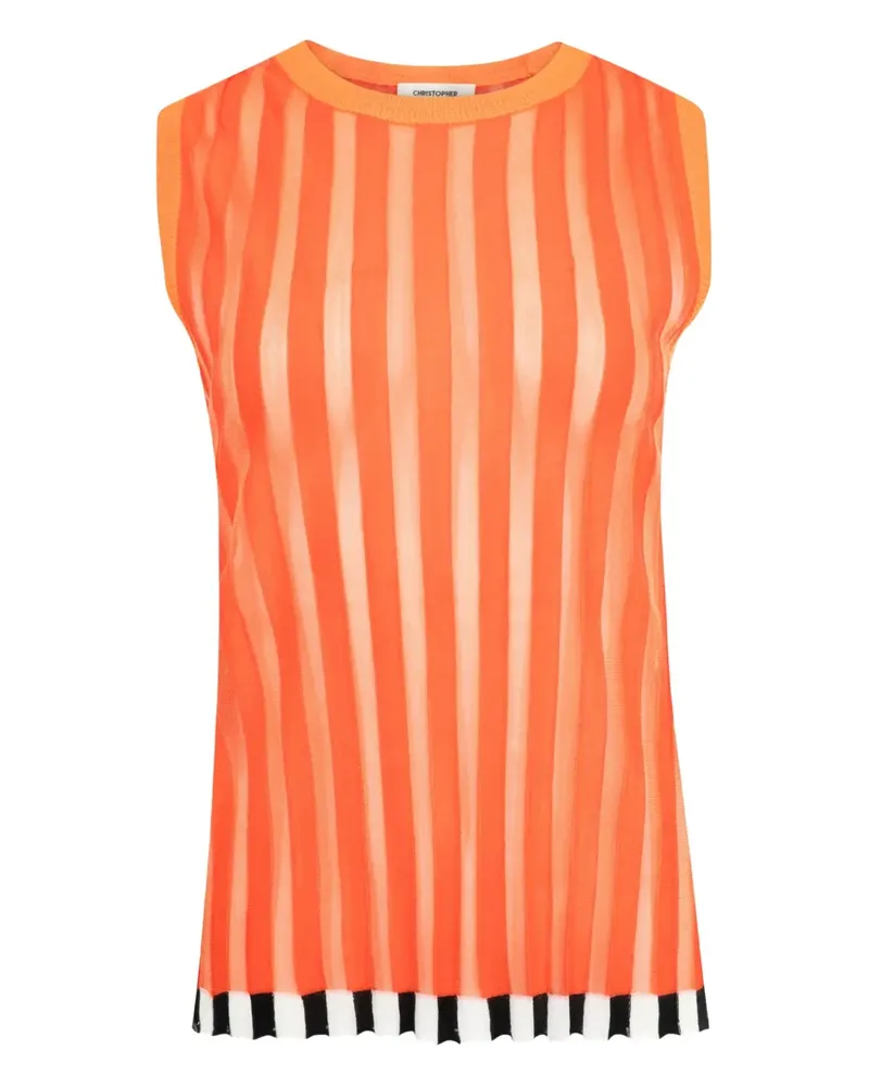 Christopher John Rogers pleated trim shell top - Orange Orange