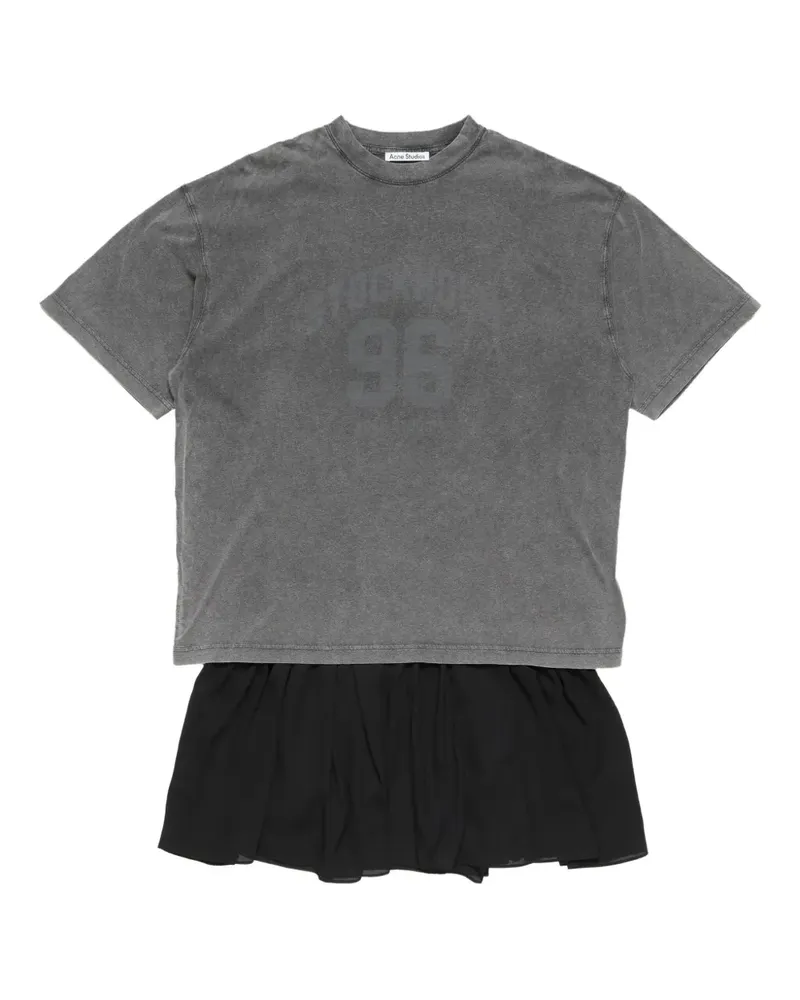 Acne Studios T-Shirtkleid mit grafischem Print - Grau Grau