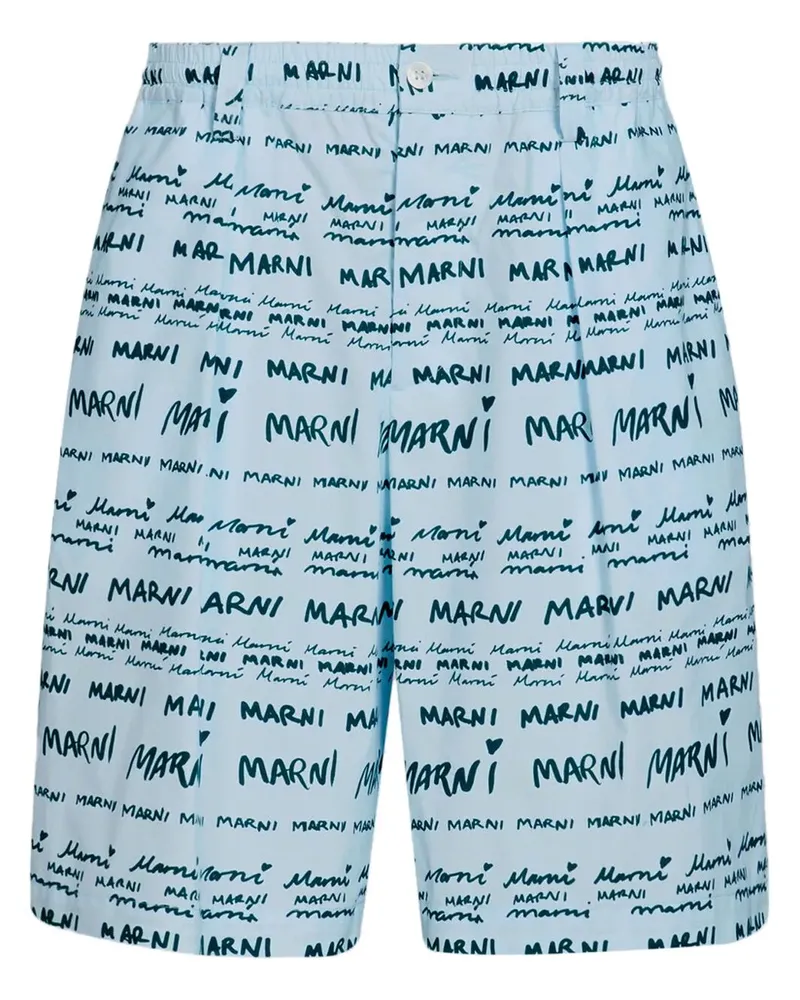 Marni Mega  Popeline-Shorts - Blau Blau