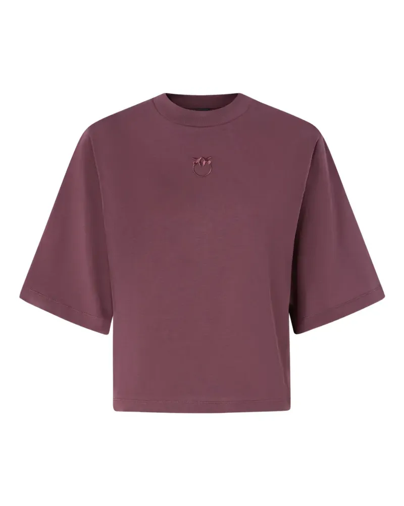 Pinko T-shirt with wide sleeves and Love Birds logo - Violett Violett