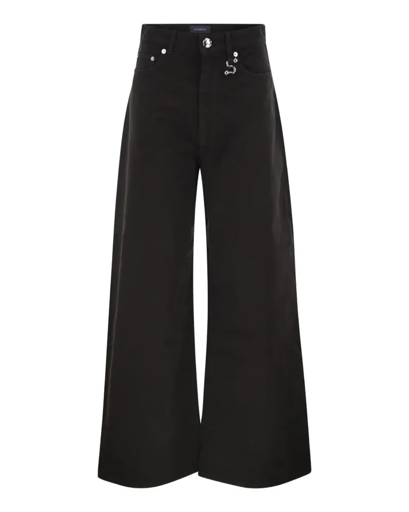SPORTMAX Wide-Leg-Jeans mit Haken - Schwarz Schwarz