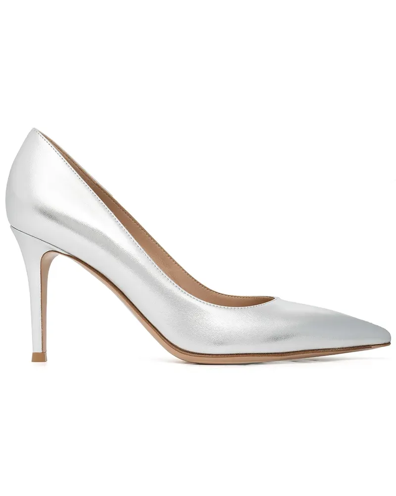 Gianvito Rossi Metallic-Pumps 85mm - Silber Silber