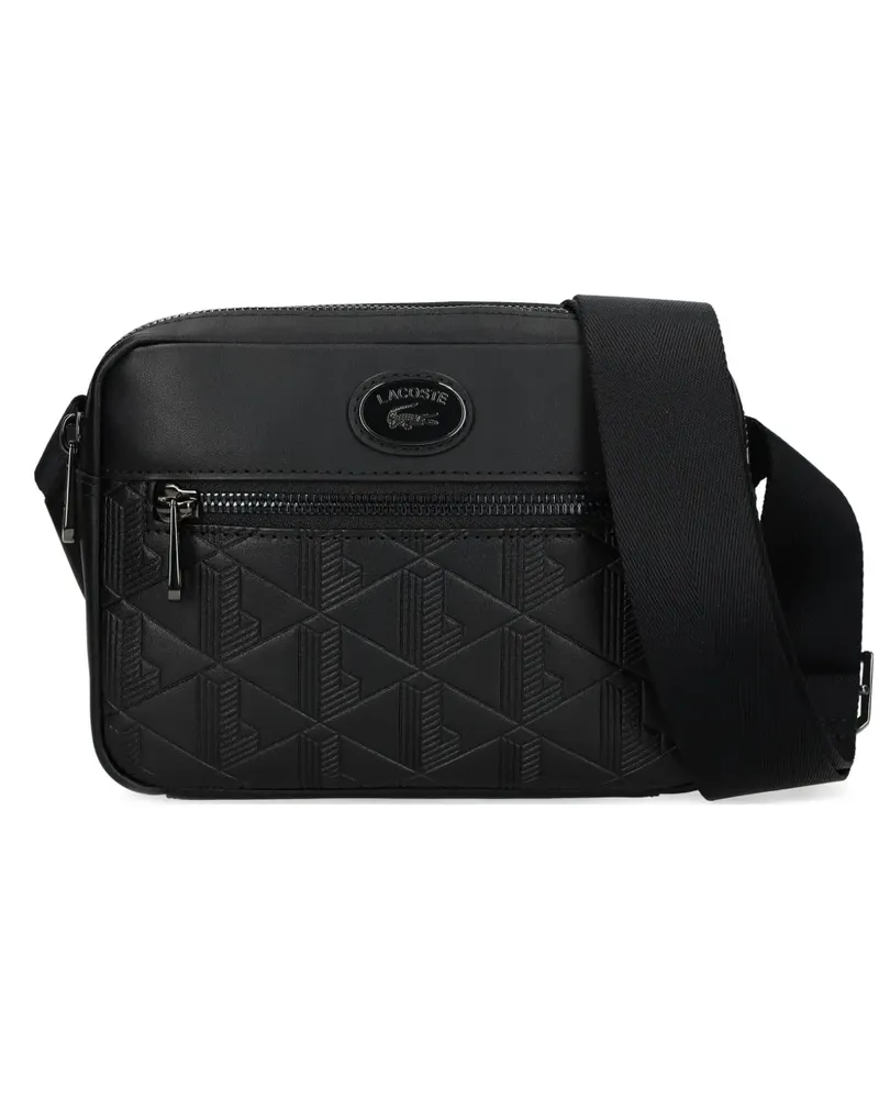 Lacoste Reporter Monogramme Kuriertasche - Schwarz Schwarz