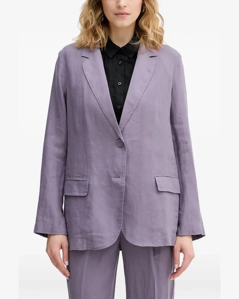 Benetton linen notch-lapels blazer - Violett Violett