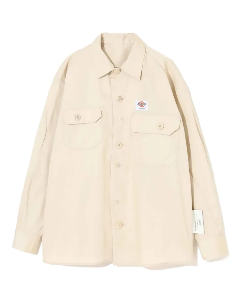 Undercover x Dickies logo-patch button-up shirt - Nude Nude