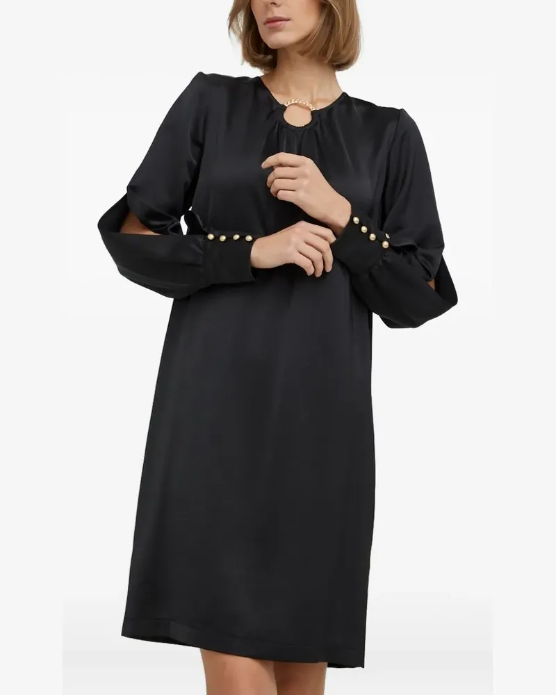 NISSA Midikleid mit geknöpften Bündchen - Schwarz Schwarz