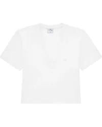 Courrèges T-Shirt mit Logo-Applikation Weiß