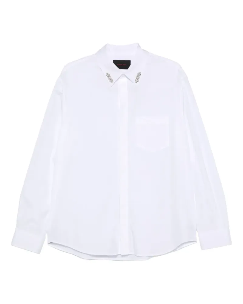 Simone Rocha Hemd mit verziertem Kragen - Weiß Weiß