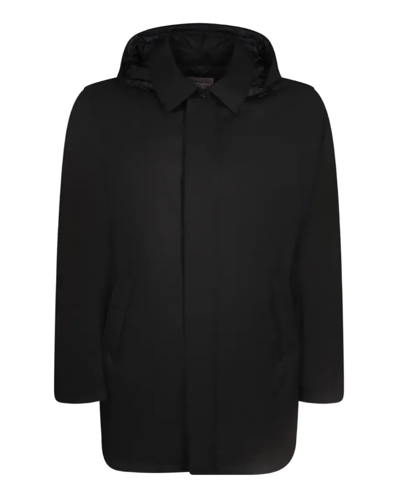 Herno hooded concealed-fastening coat - Schwarz Schwarz