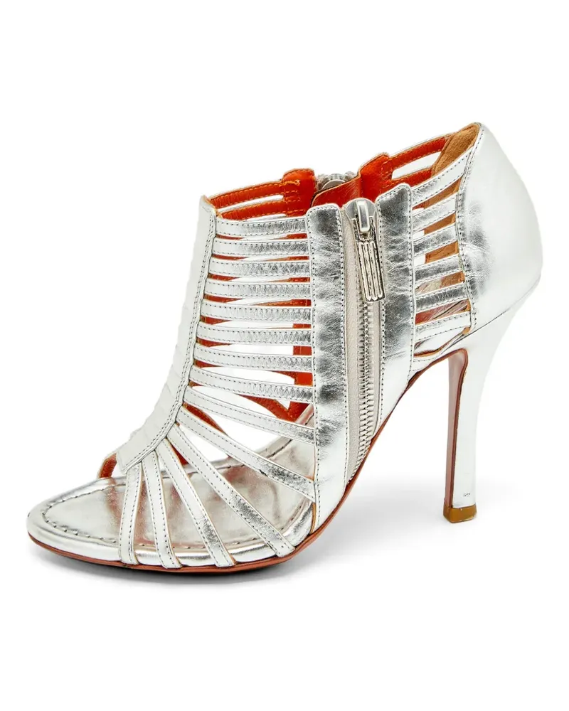 Santoni caged peep-toe sandals - Silber Silber