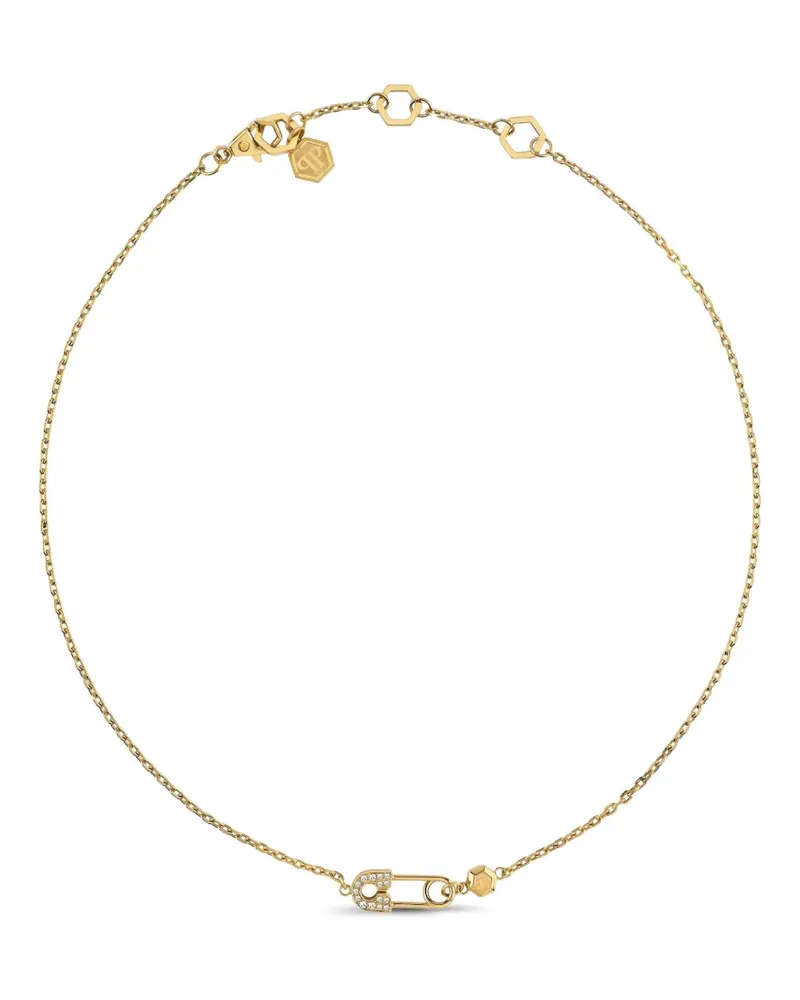 Philipp Plein Goldhalskette mit Kristallen Gold