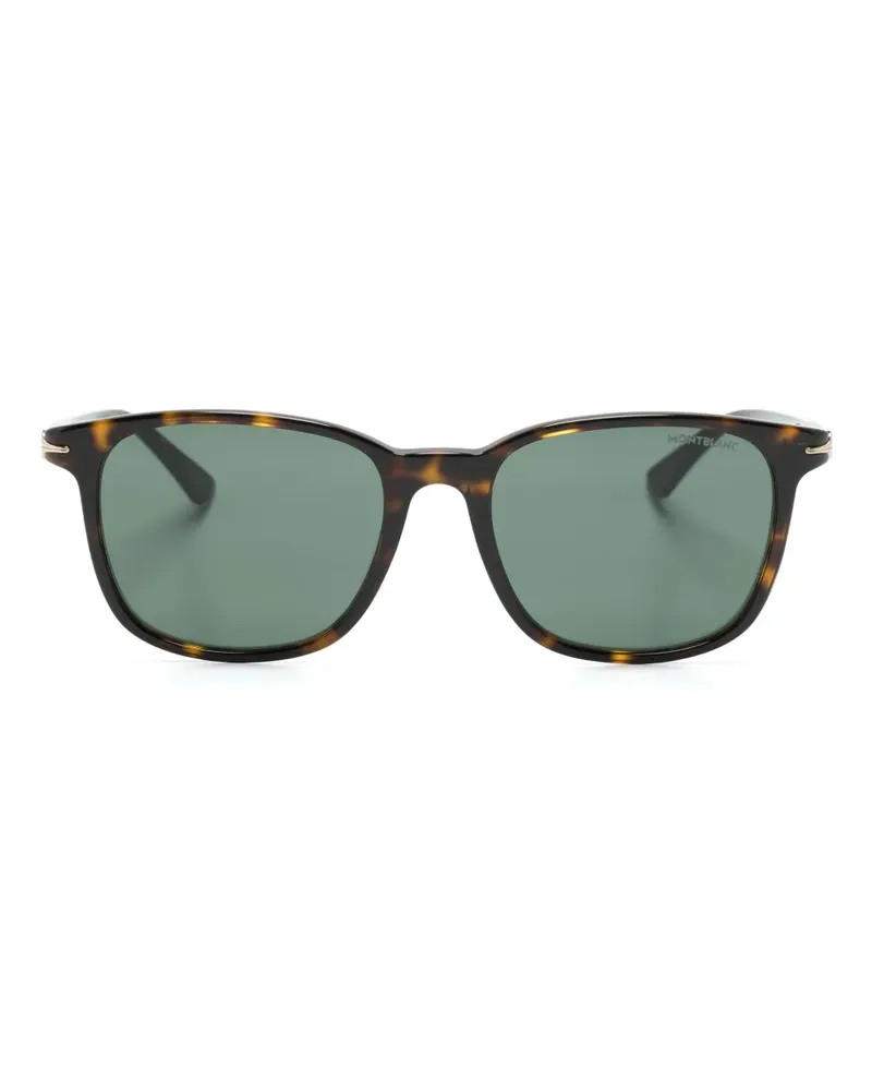 Montblanc Eckige Sonnenbrille in Schildpattoptik - Braun Braun
