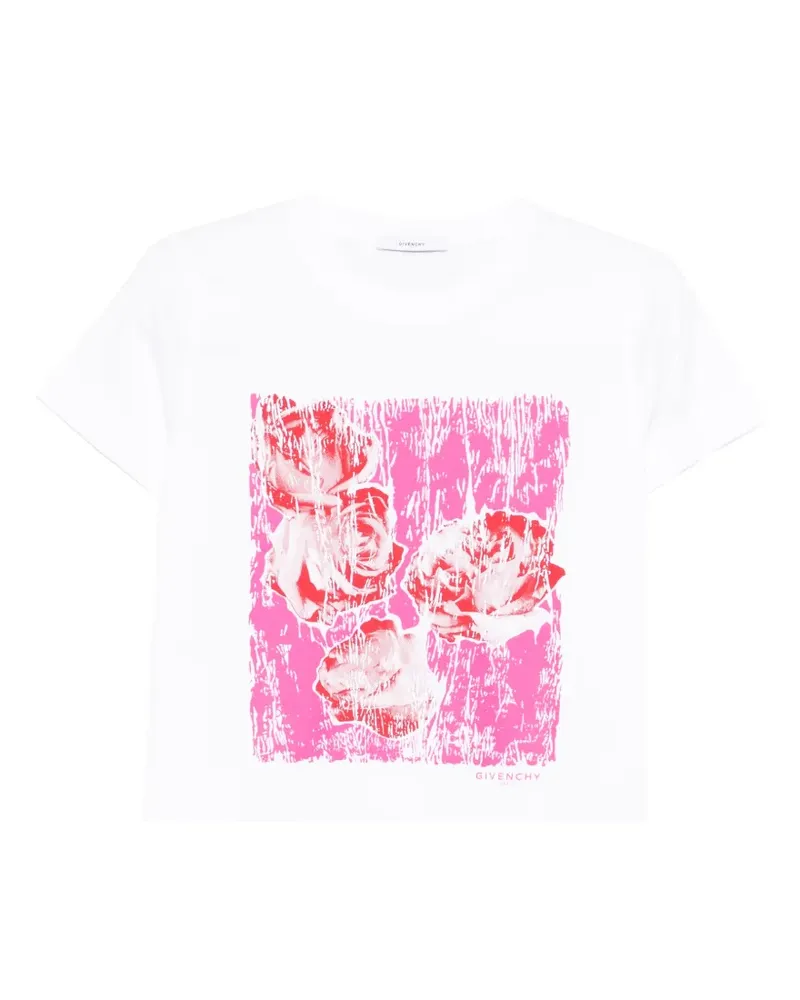 Givenchy T-Shirt mit Blumenprint - Weiß Weiß