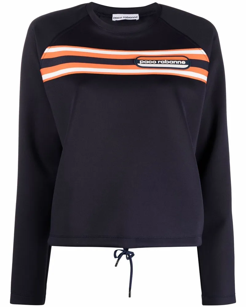 Paco Rabanne Sweatshirt mit Logo-Patch - Blau Blau