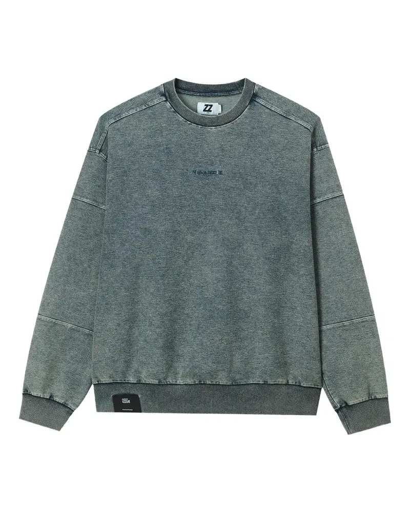 Izzue Pullover mit Acid-Wash-Effekt - Blau Blau