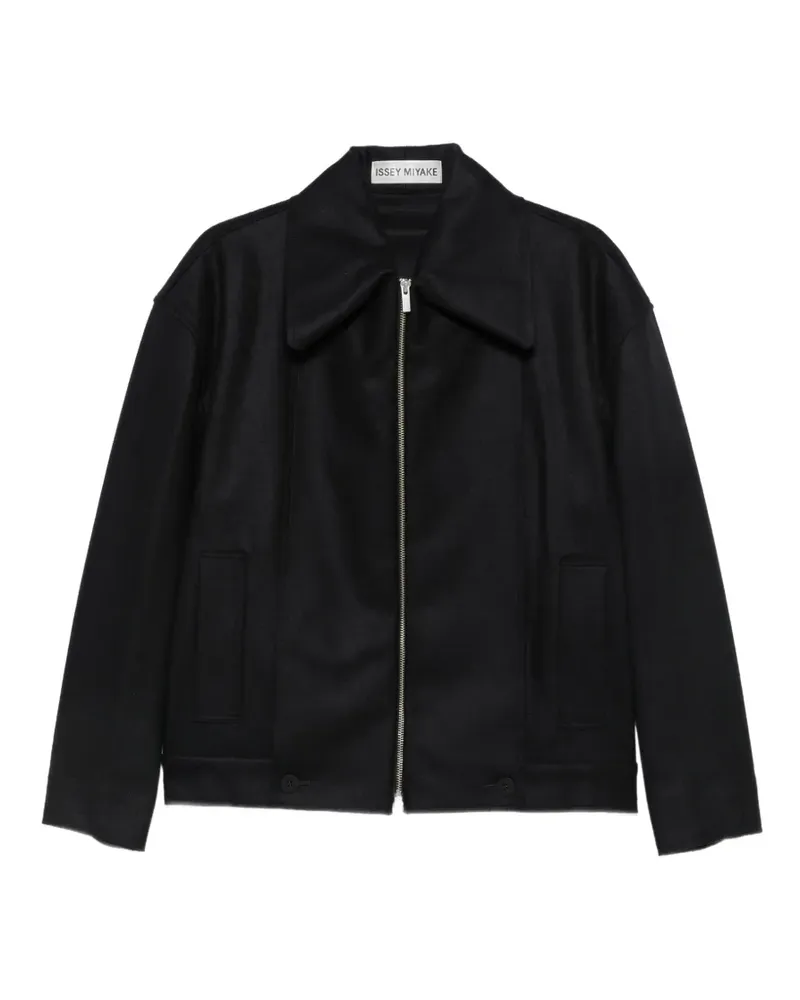 Issey Miyake Shell Oversized-Jacke mit Reißverschluss - Schwarz Schwarz