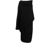 Asymmetrisches Seidenkleid - Schwarz