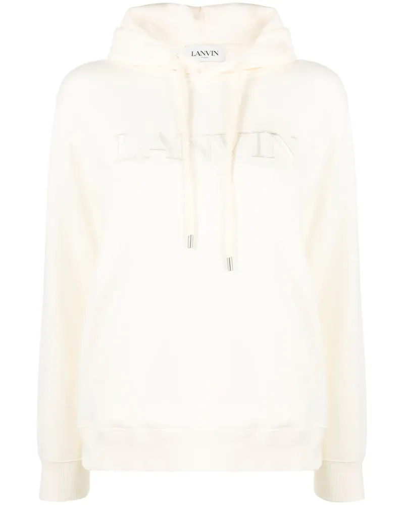 Lanvin Fleece-Hoodie mit Logo - Nude Nude
