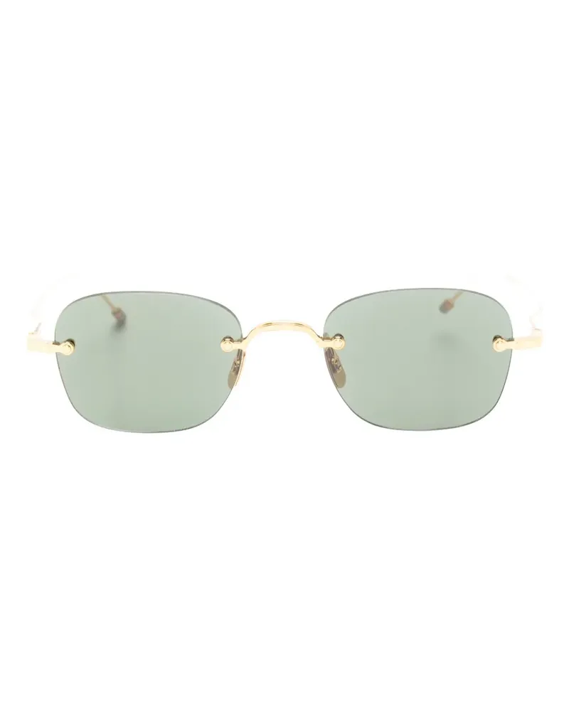 Thom Browne rimless rectangle-frame sunglasses - Gold Gold
