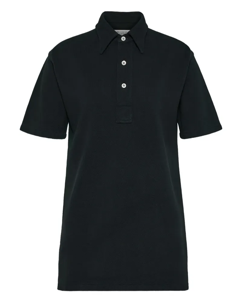 Maison Margiela Poloshirt mit drei Knöpfen - Schwarz Schwarz