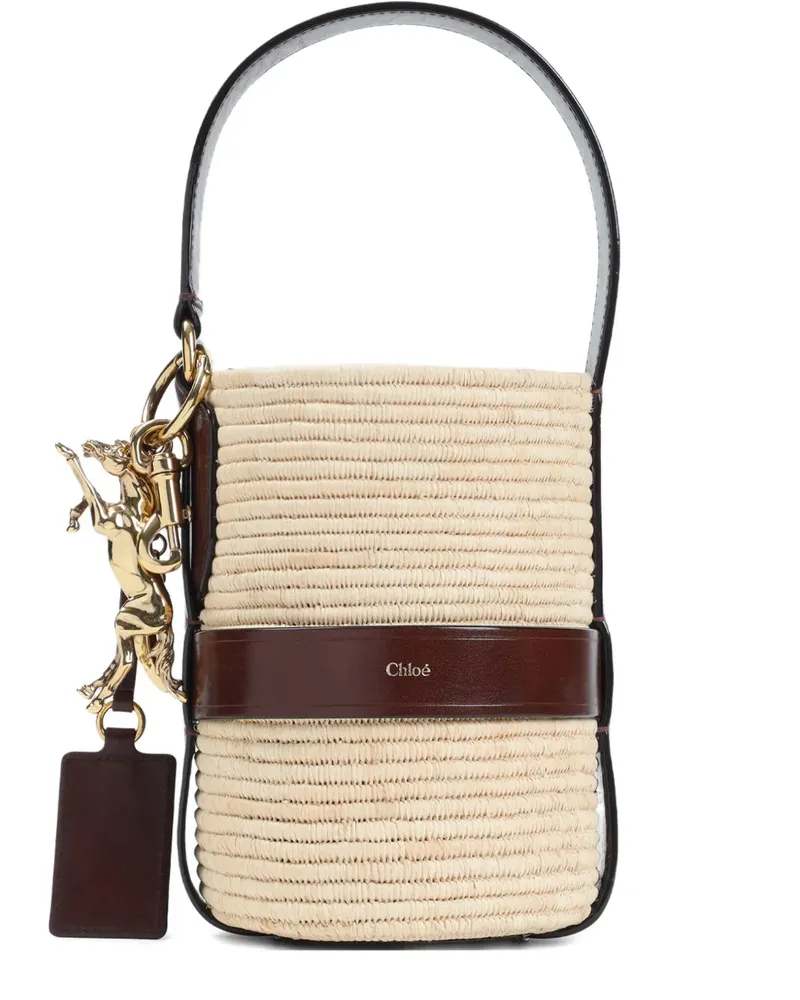 Chloé Schultertasche mit Logo - Nude Nude
