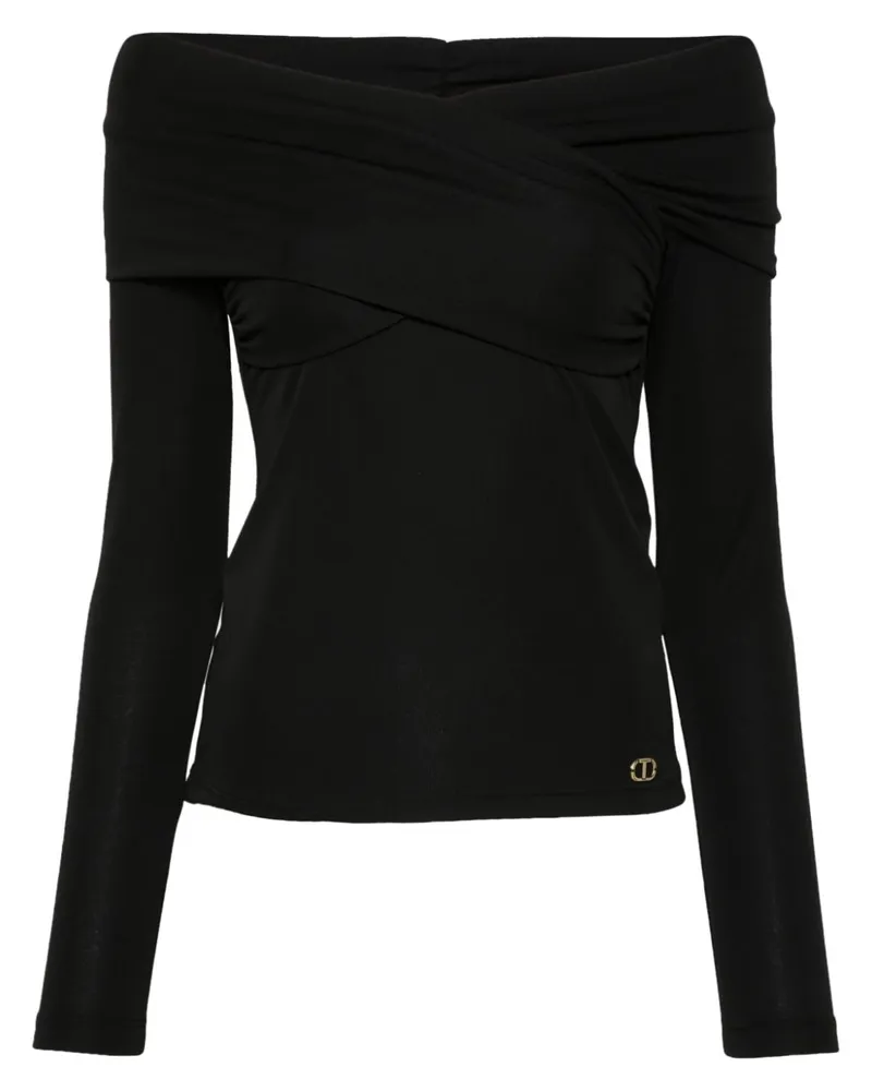 Twin-Set Schulterfreie Bluse - Schwarz Schwarz