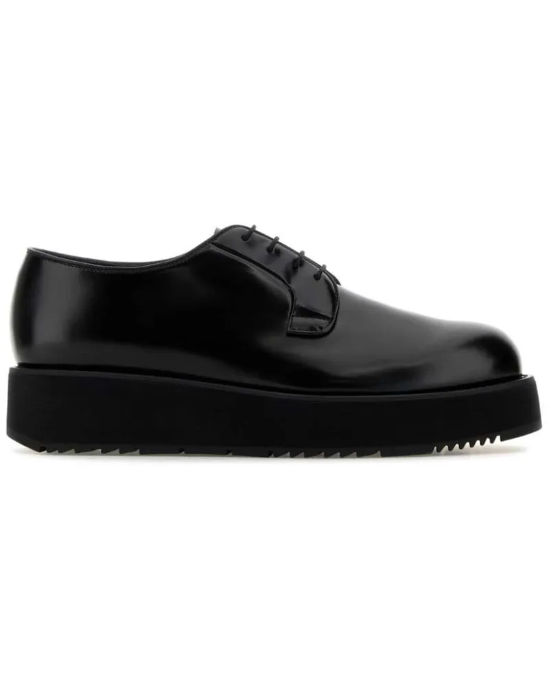 Prada Derby-Schuhe aus gebürstetem Leder - Schwarz Schwarz