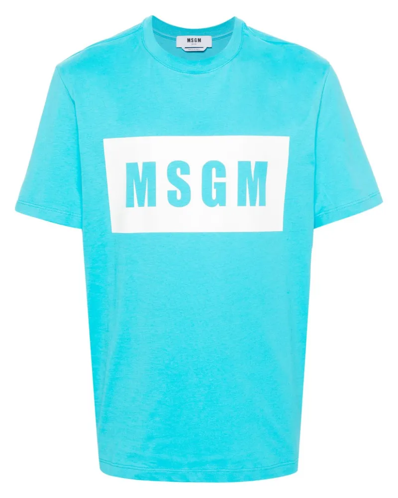 MSGM T-Shirt mit Logo-Print - Blau Blau