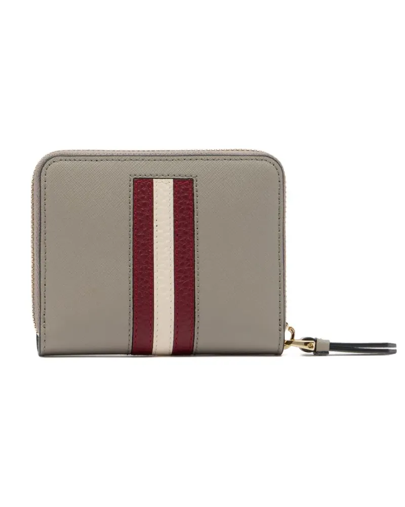 Bally embossed ribbon leather zip-around wallet - Grau Grau