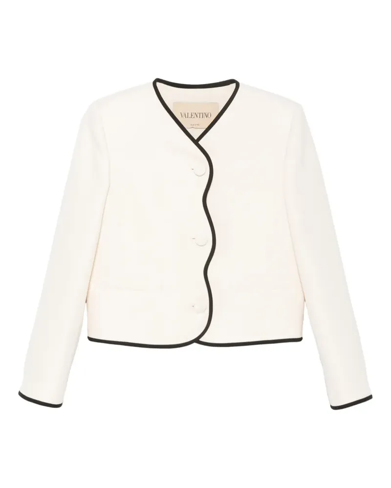 Valentino Garavani Jacke mit Wellensaum und Kontrastbesatz - Nude Nude