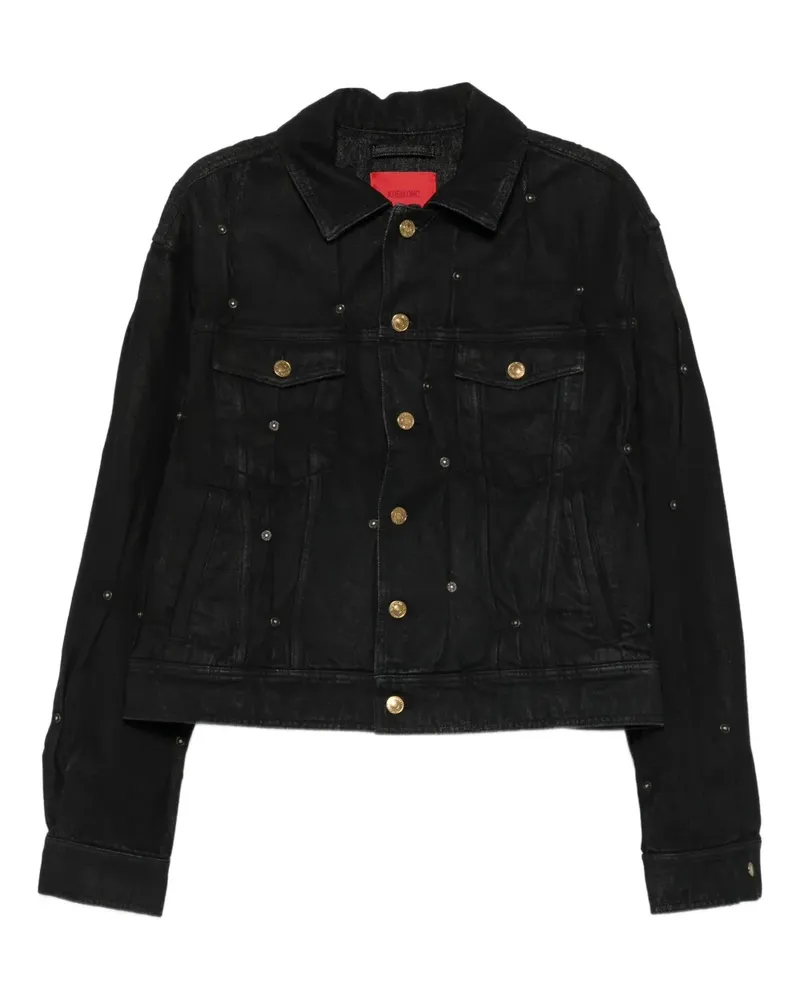 KUSIKOHC Jeansjacke mit Nieten - Schwarz Schwarz