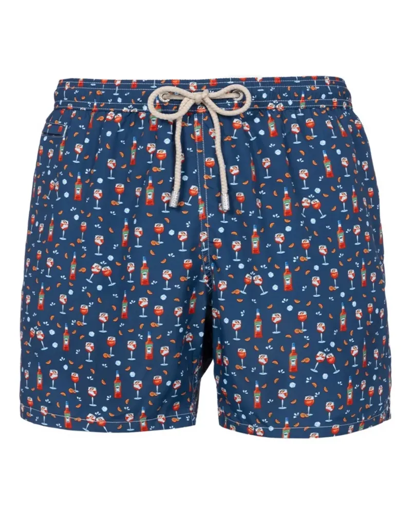 MC2 Saint Barth Lighting Badeshorts mit Cocktail-Print - Blau Blau