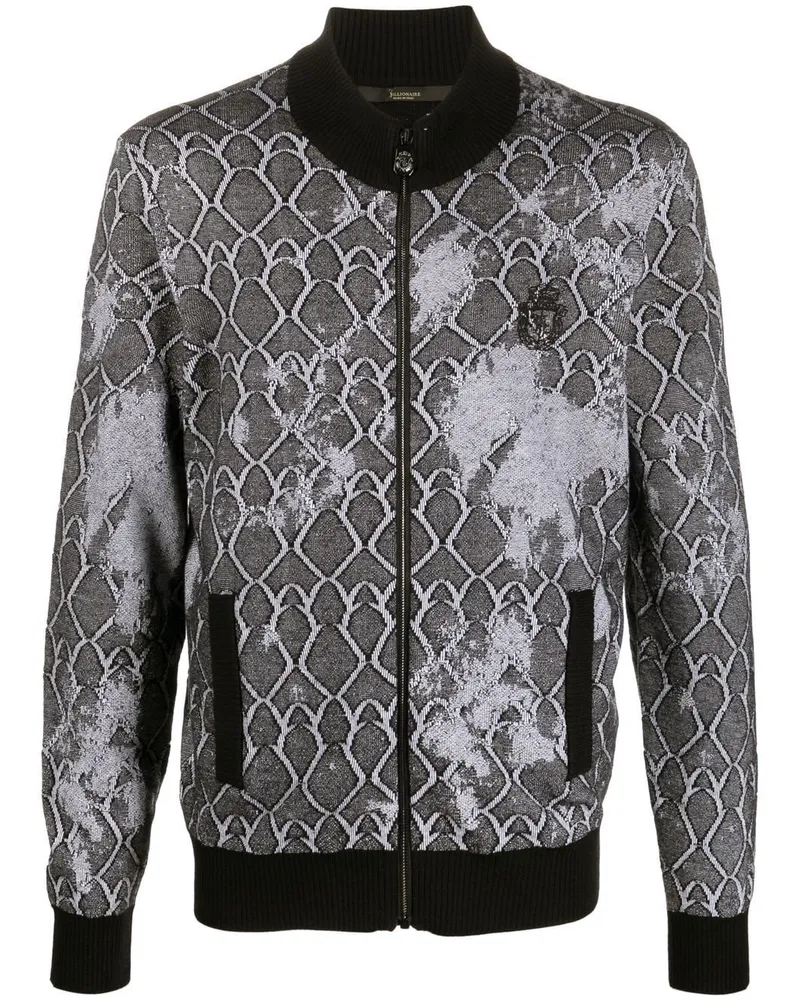 Billionaire Bomberjacke mit aufgesticktem Wappen - Schwarz Schwarz