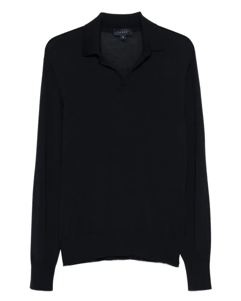 SEASE Langärmeliges Poloshirt - B53 BLACK B53