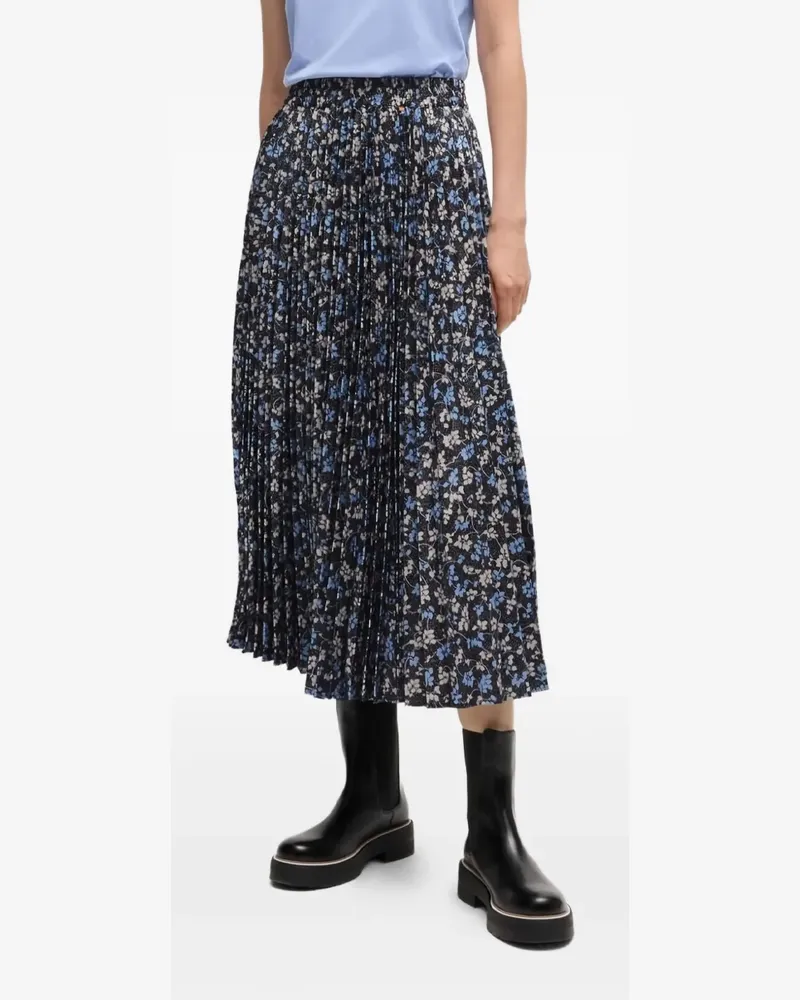 HUGO BOSS Midirock mit Blumen-Print - Blau Blau