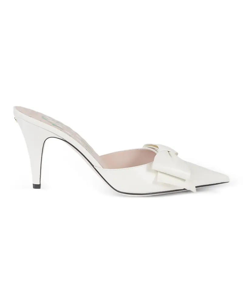 Valentino Garavani bow detail heeled mules - Weiß Weiß