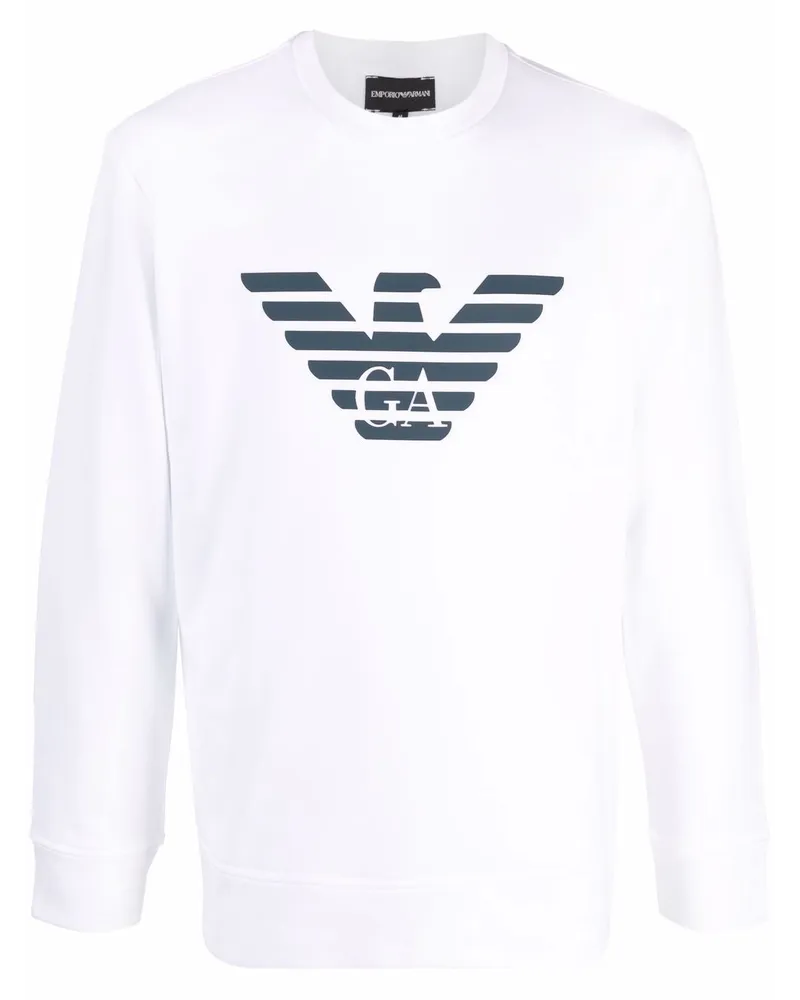 Emporio Armani Sweatshirt mit Logo-Print Weiß