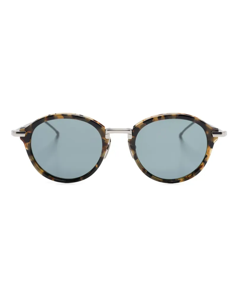 Thom Browne Runde Sonnenbrille in Schildpattoptik - Braun Braun