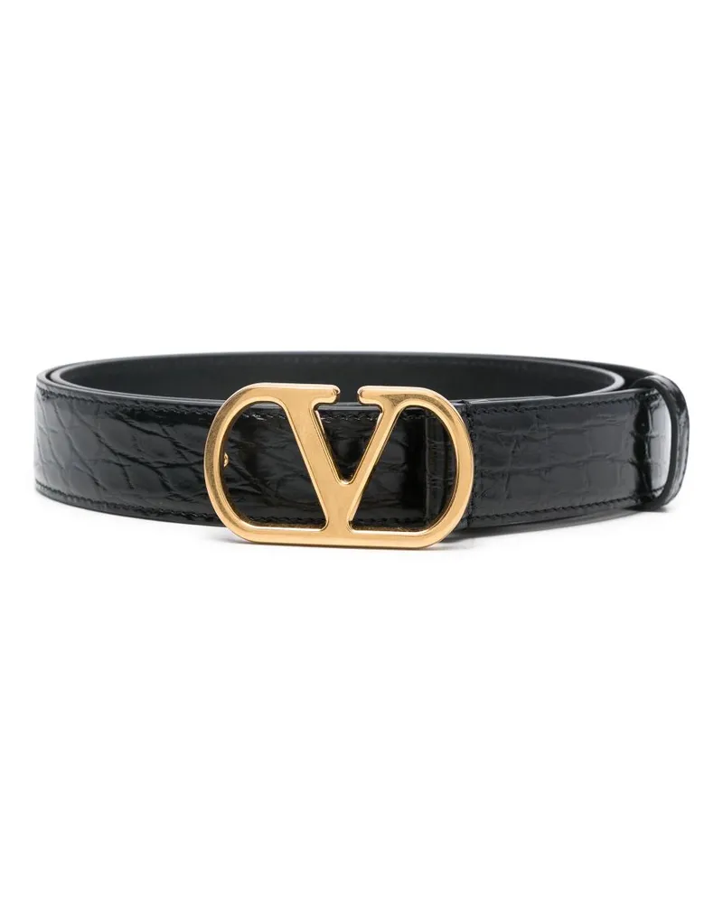 Valentino Garavani VLogo Signature Gürtel - Schwarz Schwarz