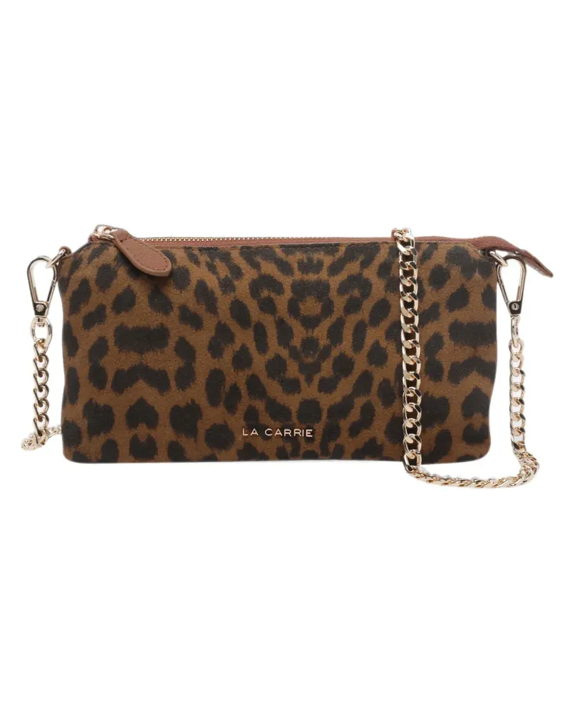 LA CARRIE Lio animal-print clutch bag - Braun Braun
