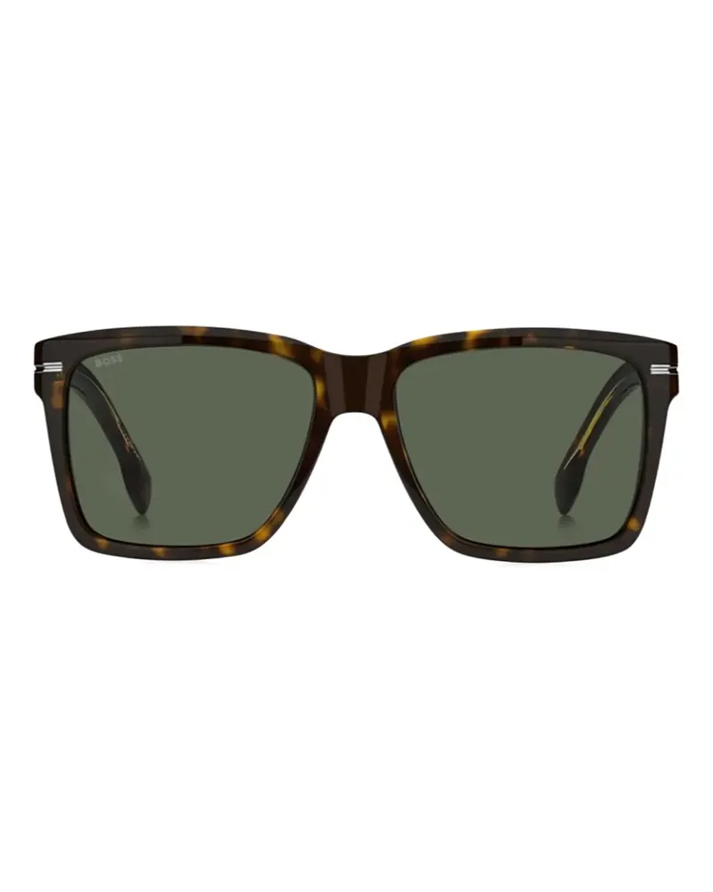HUGO BOSS havana square-frame sunglasses - Braun Braun